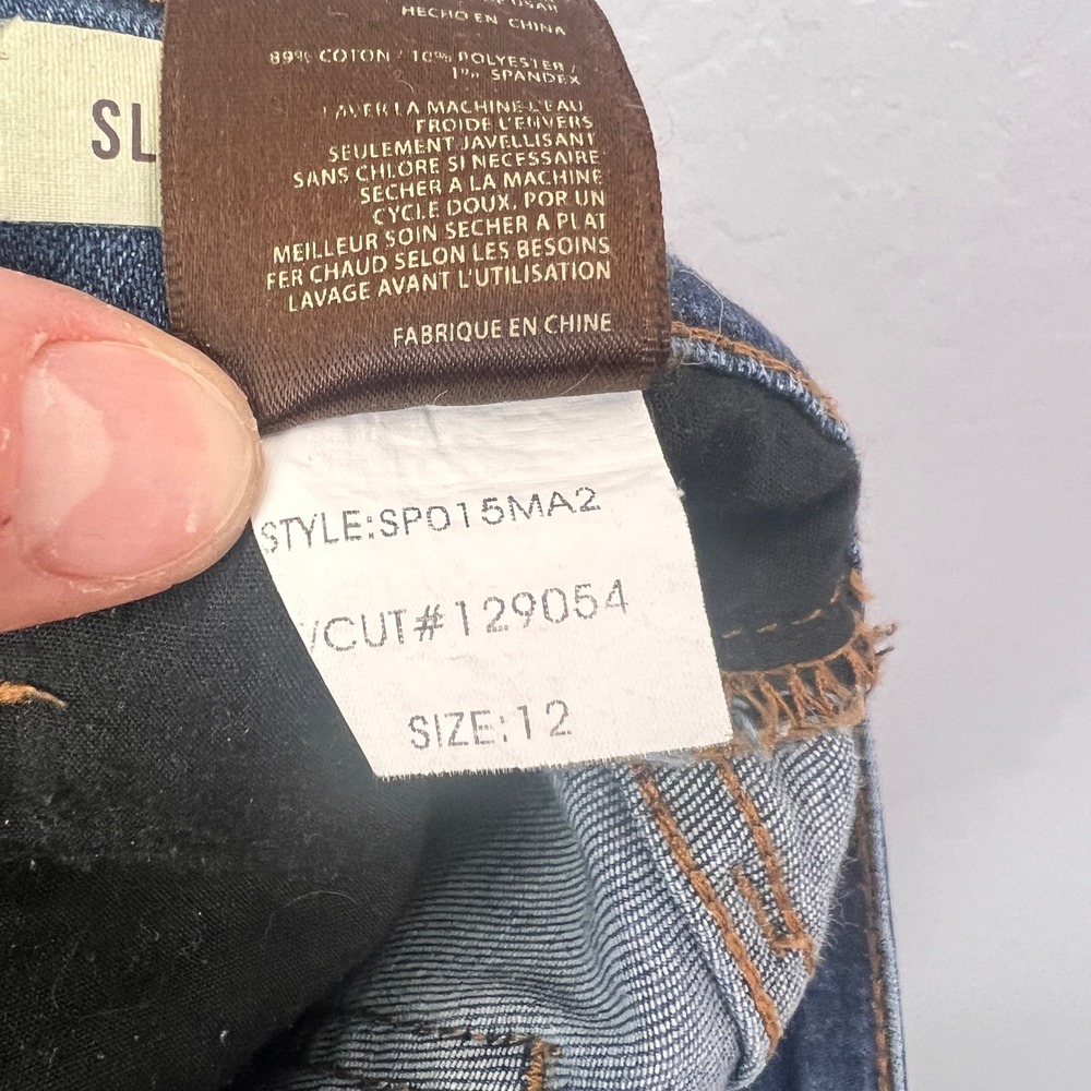 Kut from the Kloth Size 12 Jeans Medium Wash Whiskered Slim Straight Denim - Picture 11 of 11
